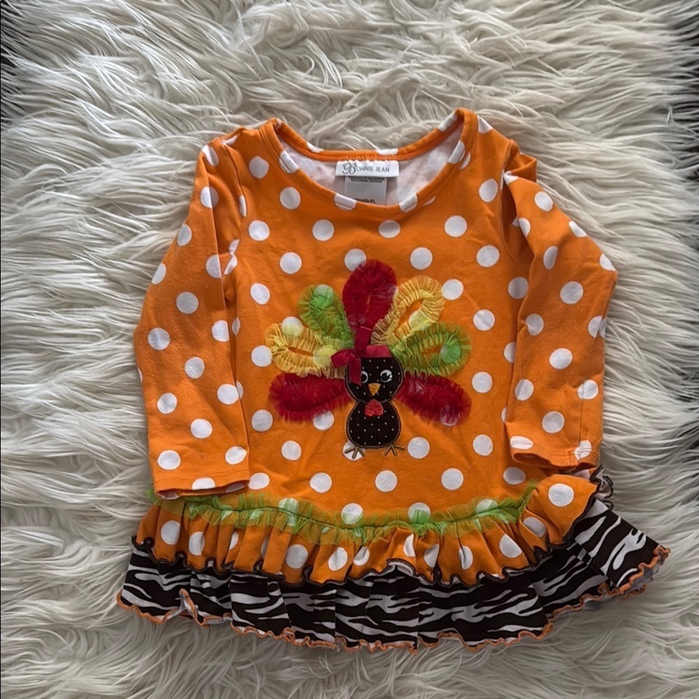 Trendy Orange Polka Dot Turkey Tunic